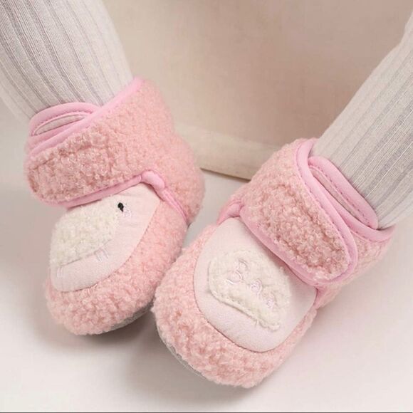 𝅺Babies warm slippers - pink / white - Picture 2 of 4